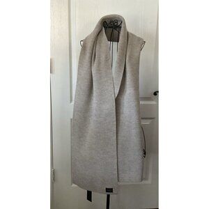 RAG & BONE Brown/grey Undyed Addiso Scarf  $225 Merino Wool Knit Clean Edge 76”